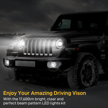 Jeep Wrangler LED Headlights upgrade - LOYO Dragon Eye Headlights