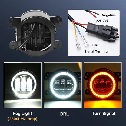 LOYO 4 inch LED Fog Lights with Halo Ring