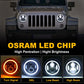 7 inch LED Headlights with white DRL and amber turn signal for Jeep Wrangler JK