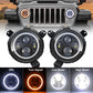 Jeep JL LED Headlights with white DRL, Amber Turn Signal, High Low Beam