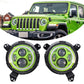 Green Jeep Wrangler JL Headlights with Halo