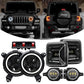 JL LED Lights Kit for for Jeep Wrangler, halo headlights with turn singal, fog lights, tail lights and high mount tail lights