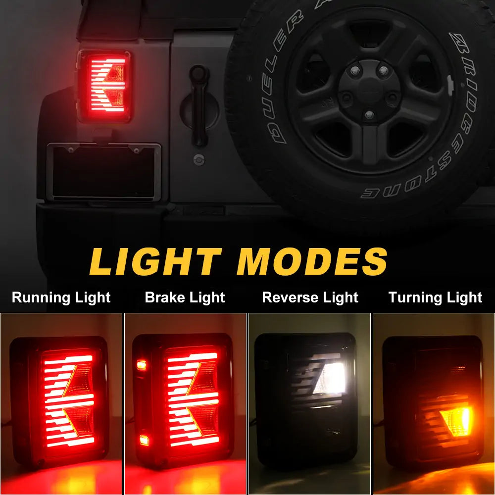 Jeep Wrangler JK Tail Lights Light Modes