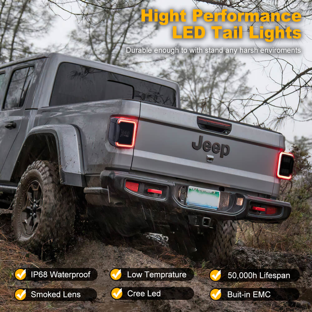 New Upgraded Multi-function LED Tail Lights Compatible with Jeep