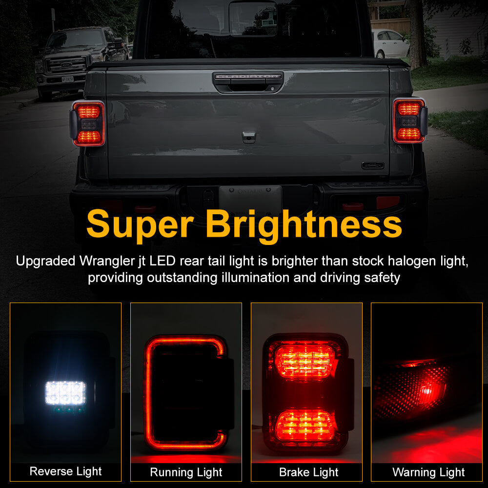 New Upgraded Multi-function LED Tail Lights Compatible with Jeep