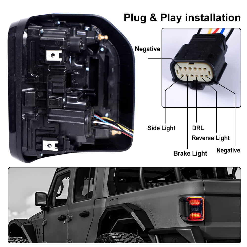 LED Tail lights for Jeep Gladiator JT | Jeep LED Lights replacement | LOYO