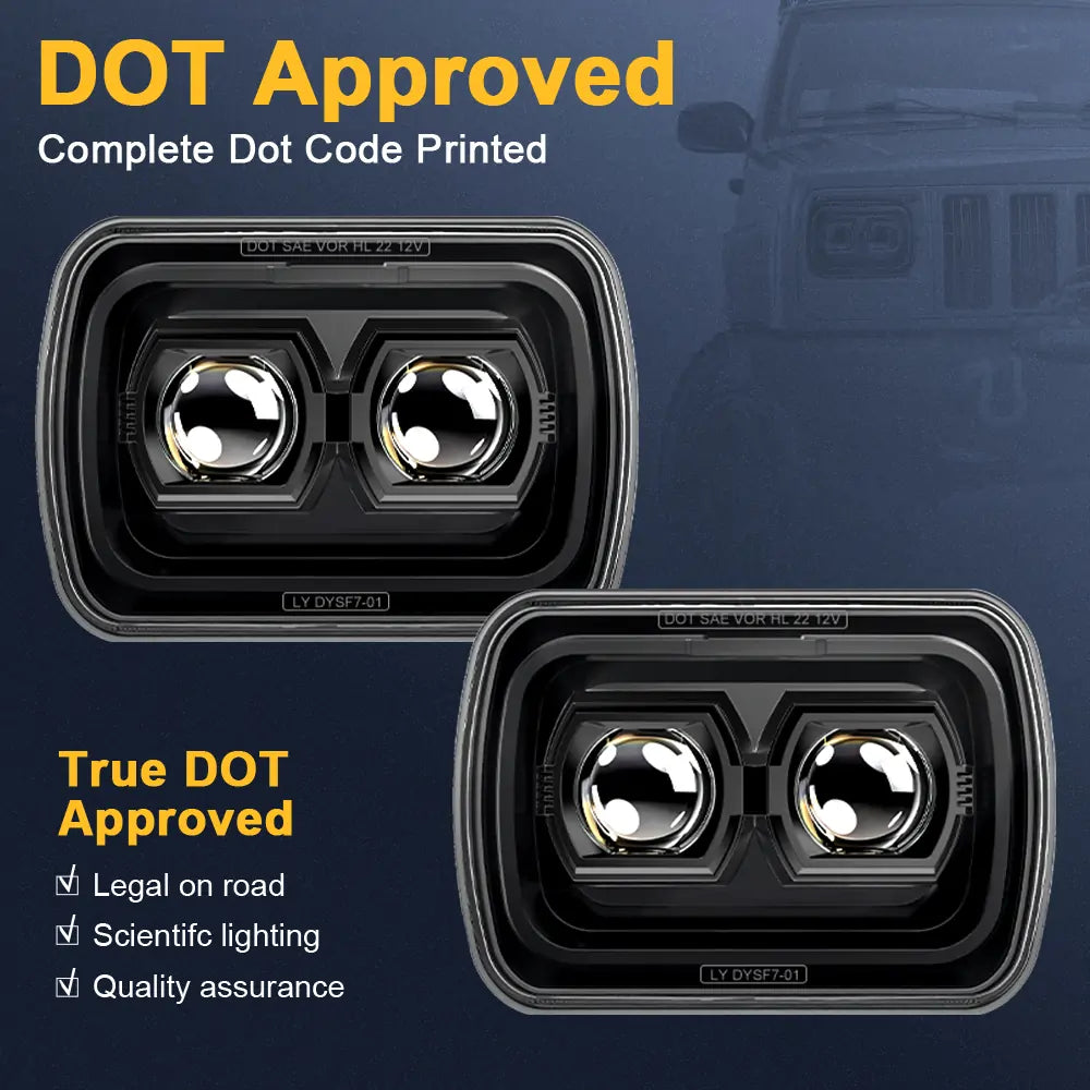 The best 7 inch rectangular led headlights, DOT Apporved