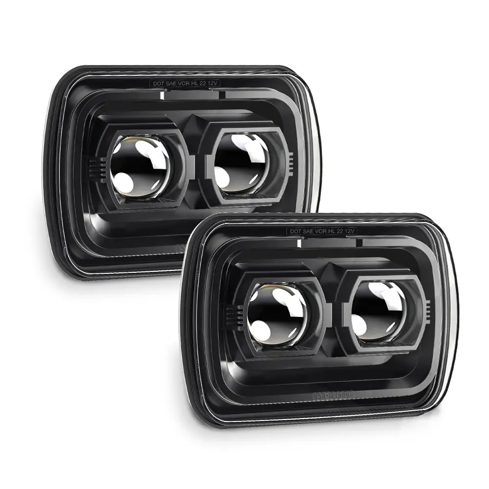 Rectangular Headlight Mount 110W Rectangular 5x7 Inch LED Headlight for Jeep Wrangler YK Cherokee ...