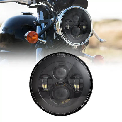 Black 7 inch harley headlight