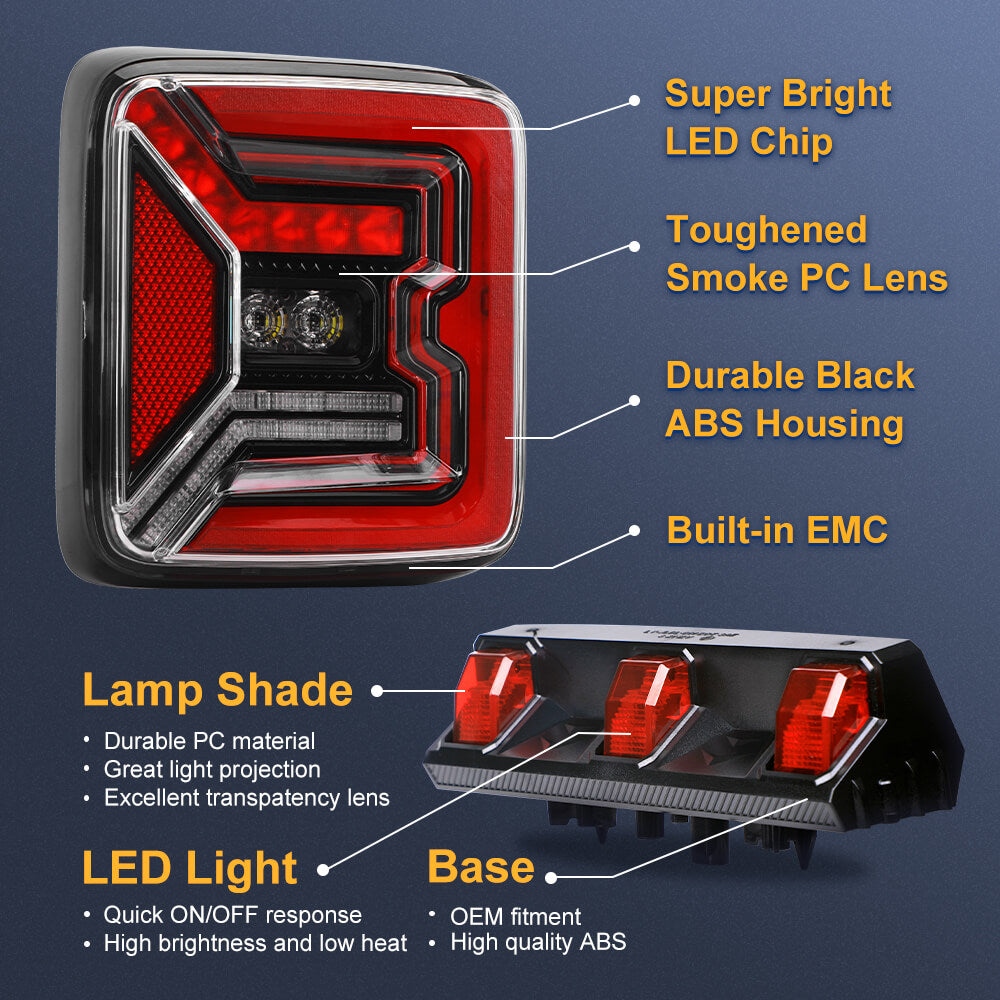 Jeep JL Tail Lights and 3rd brake lights combo-6