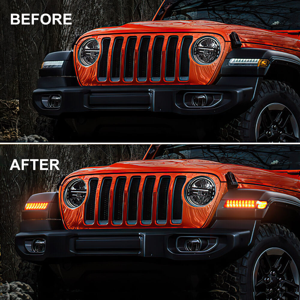 BAT LED Tail Lights & Fender Turn Signal with Sequential Light Compatible for 2018+ Jeep Wrangler JL 03