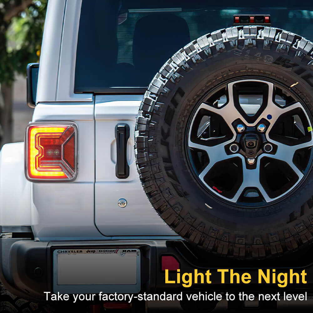 BAT LED Tail Lights & Fender Turn Signal with Sequential Light Compatible for 2018+ Jeep Wrangler JL 07