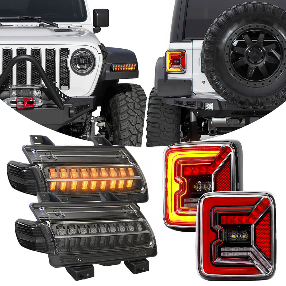 Turn signal and tail lights combo for jeep jl