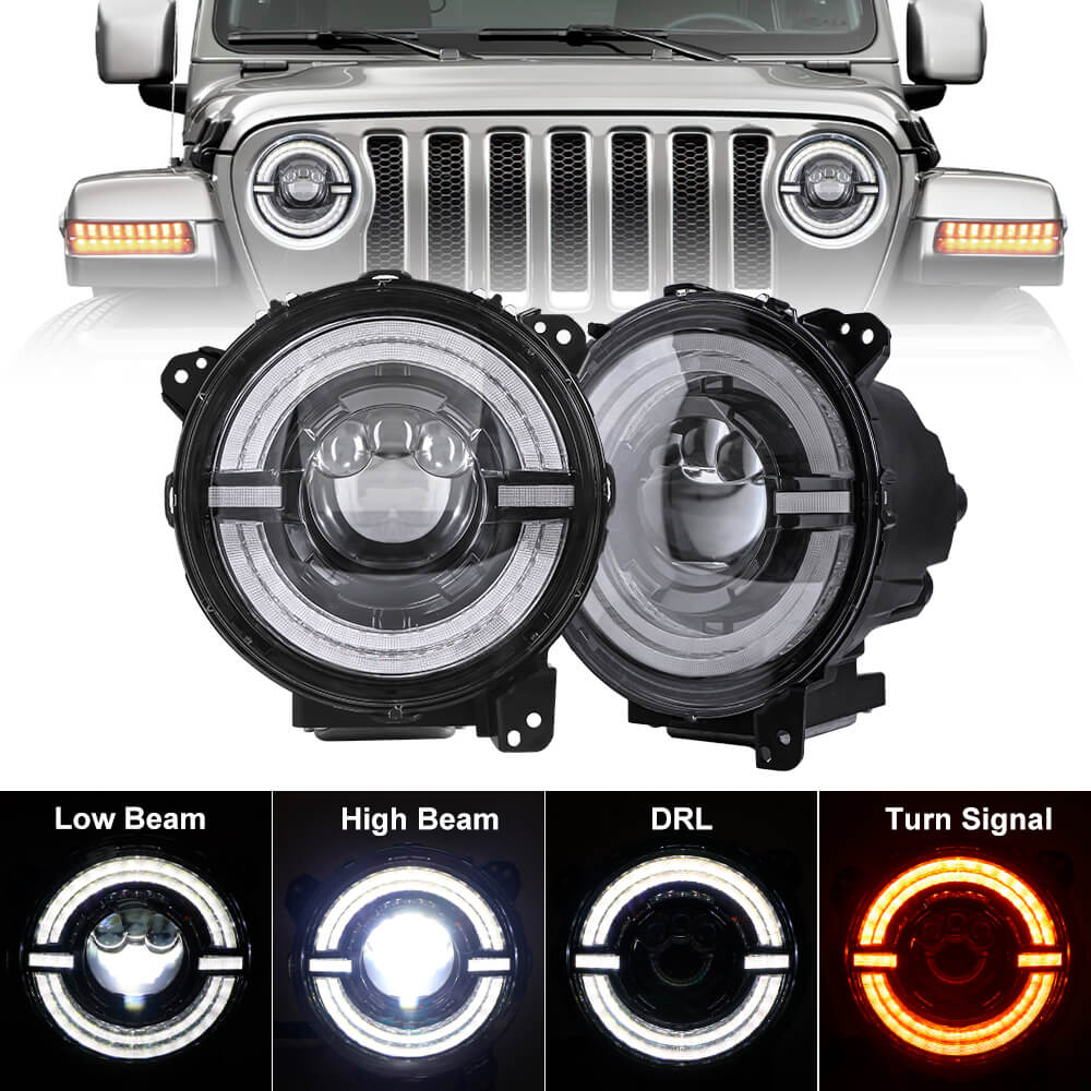 New 9 Inch Jeep JL LED Headlights 60W Sunlight Headlights