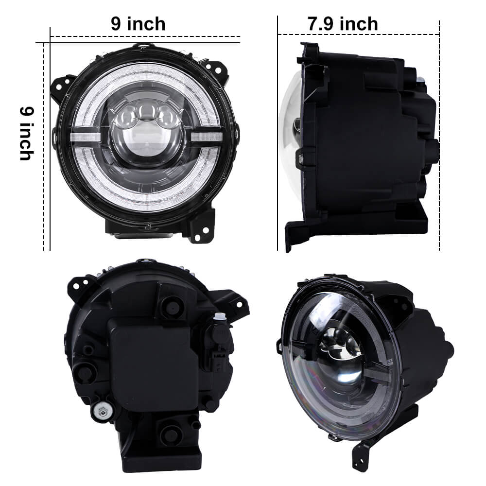 9 inch Round LED Headlights for Jeep Wrangler JL