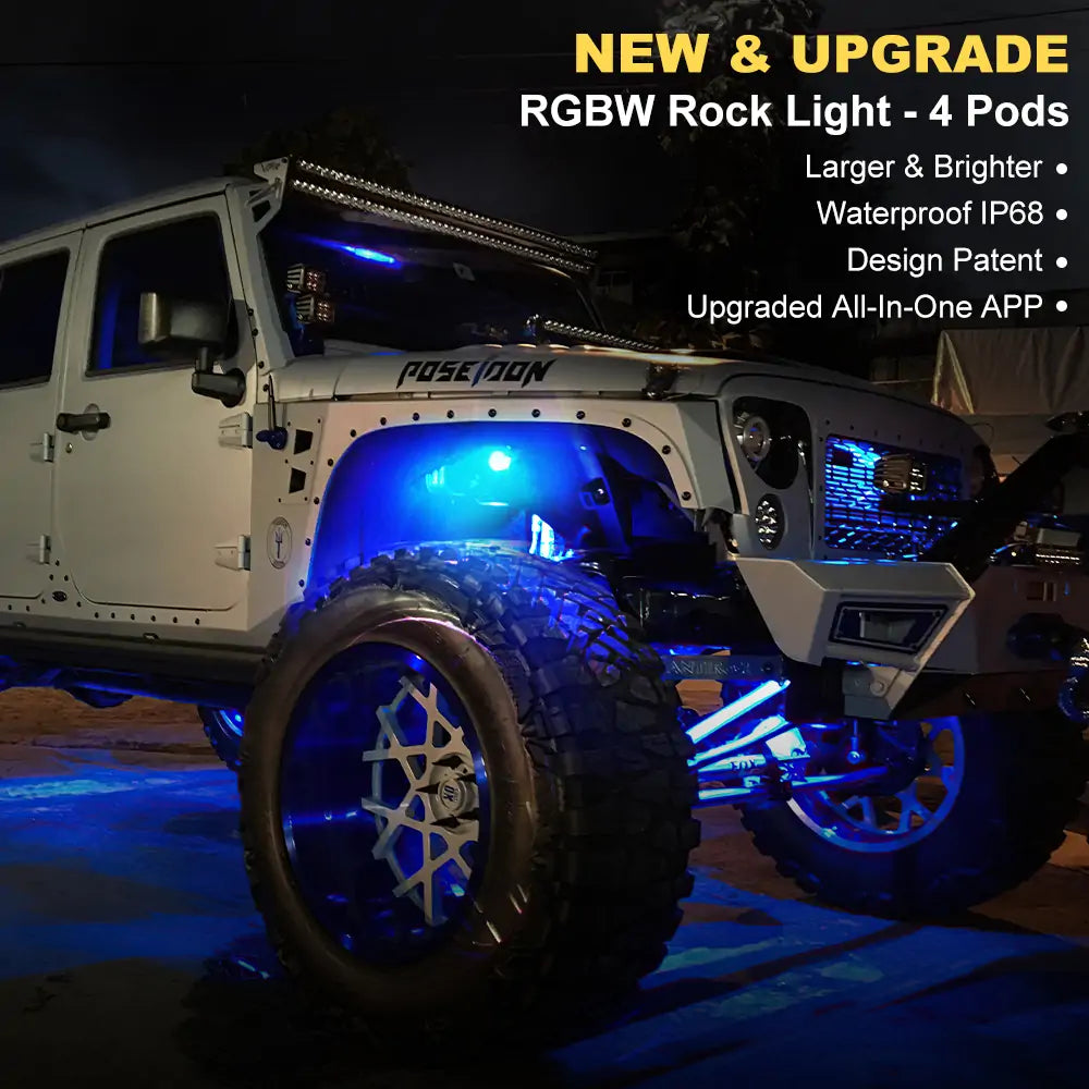 LOYO New Upgrade RGBW Rock Lights Kit