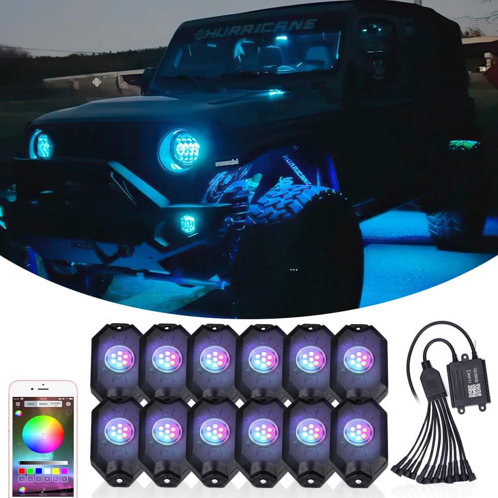 RGBW Rock Lights Kit - multi-color underglow neon lights