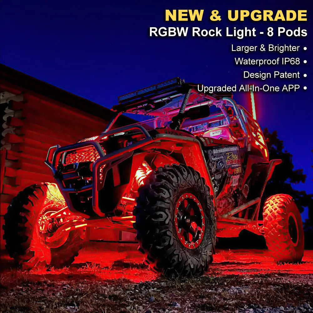 LOYO New Upgrade RGBW Rock Lights 8-Pods
