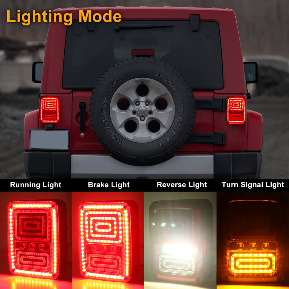 Jeep JK tail lights | LED Lights for Jeep Wrangler | LOYO Light （3））
