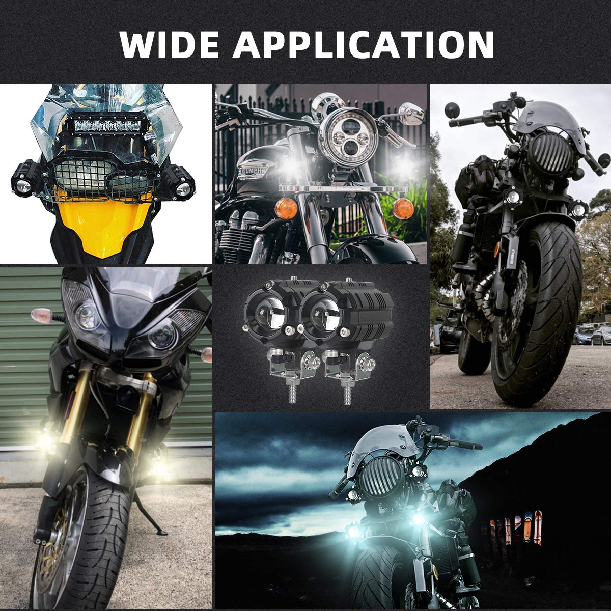 Motorcycle accessories, lights, auxiliary lights, led