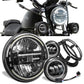 7inch LED King Kong Headlight with DRL + 4.5inch Matching LED Fog Lamps for Harley Motorcycles