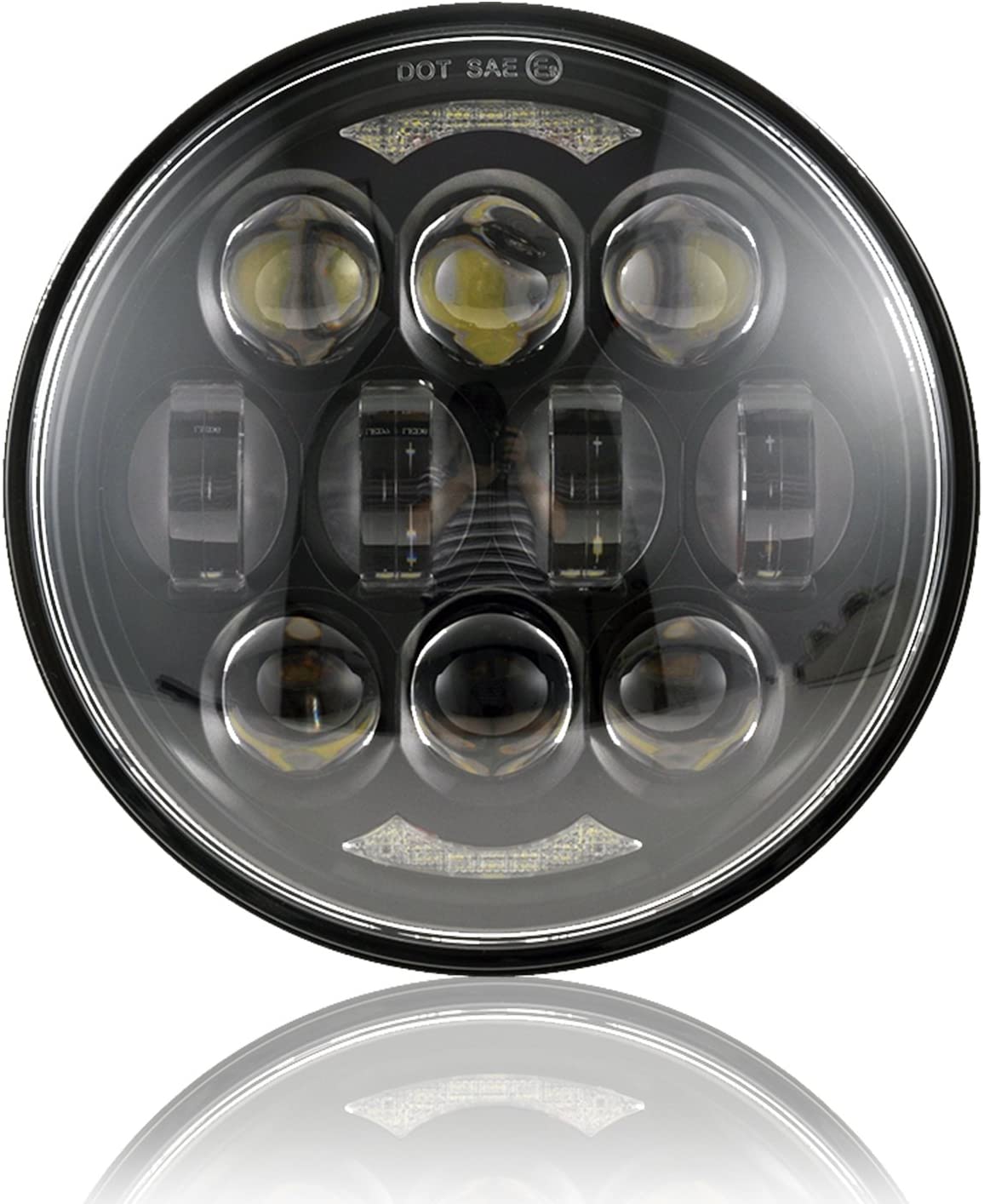 5-3/4 5.75 inch DOT LED Round Headlight for Motorcycles – Model